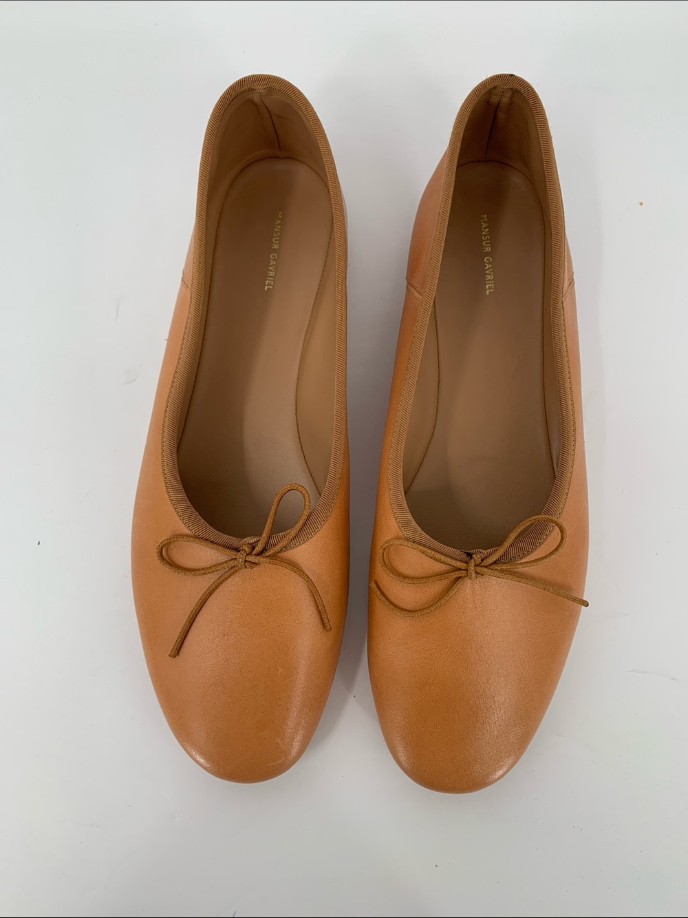 Mansur Gavriel Dream ballet flat shoe leather slip-on bow preppy brown new 39 9 - Picture 4 of 8